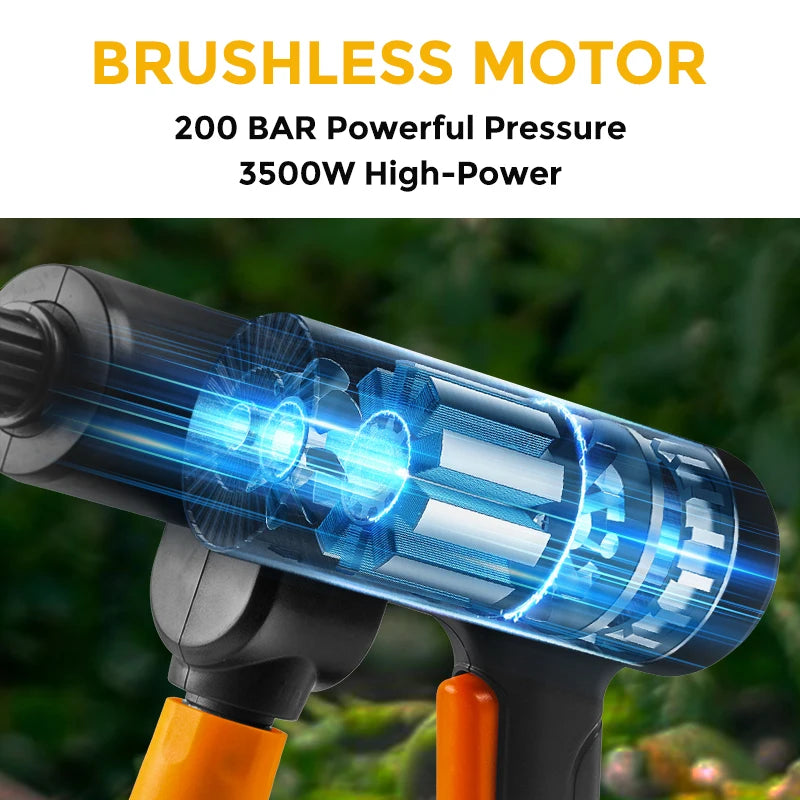 200Bar Brushless Cordless High Pressure Car Washer by HitMyNeed