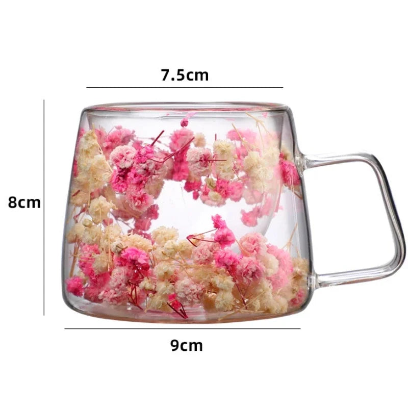 200ml Double Wall Glass Coffee Cup with Handle by HitMyNeed