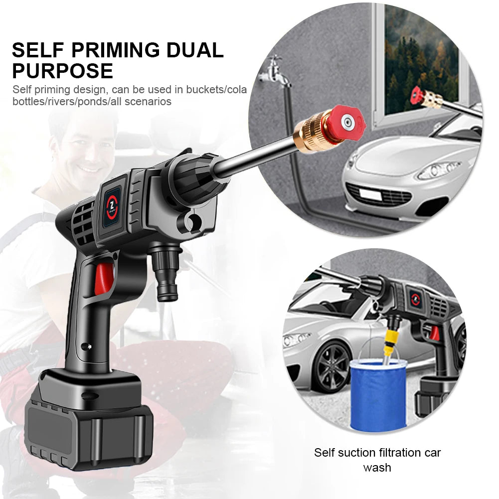 200W Cordless 50 Bar High Pressure Car Washer by HitMyNeed