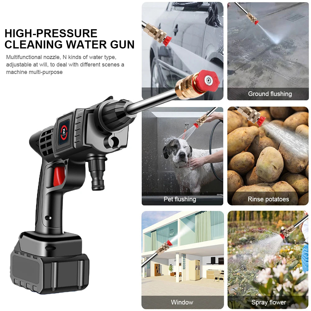 200W Cordless 50 Bar High Pressure Car Washer by HitMyNeed
