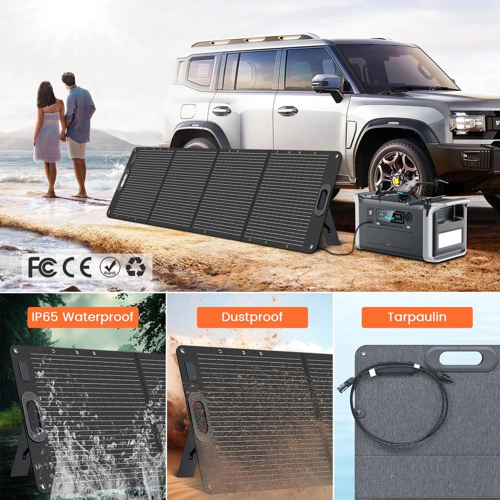 200W ETFE Foldable Solar Panel Kit for Camping & RV by HitMyNeed