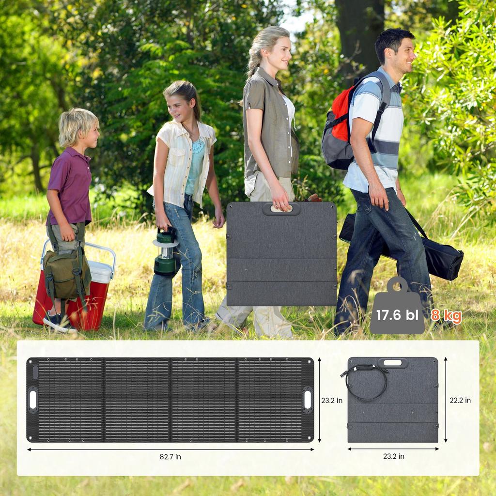 200W ETFE Foldable Solar Panel Kit for Camping & RV by HitMyNeed