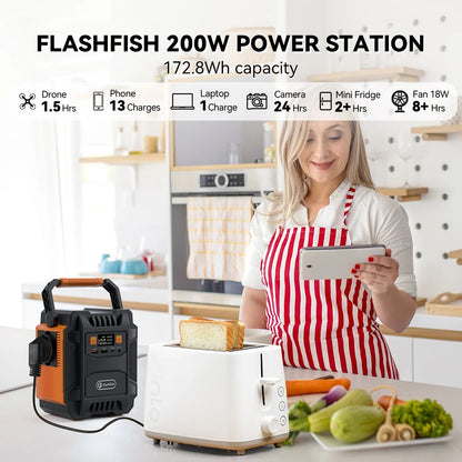 200W Portable Power Station 172Wh Solar Generator by HitMyNeed