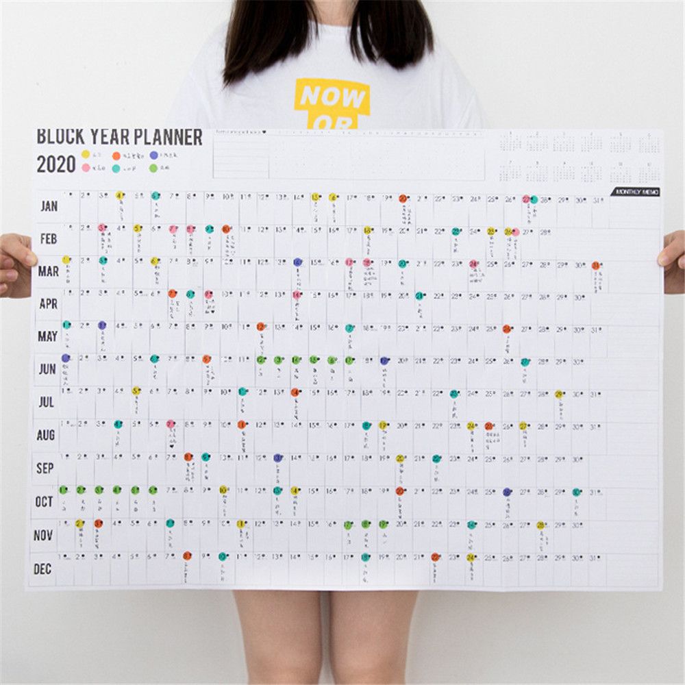 2020 Wall Year Planner with Color Sticker Dots by HitMyNeed