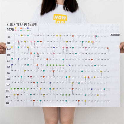2020 Wall Year Planner with Color Sticker Dots by HitMyNeed