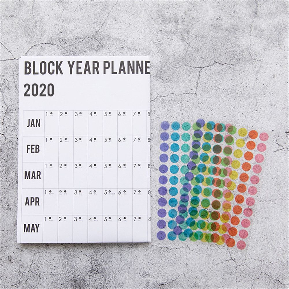 2020 Wall Year Planner with Color Sticker Dots by HitMyNeed