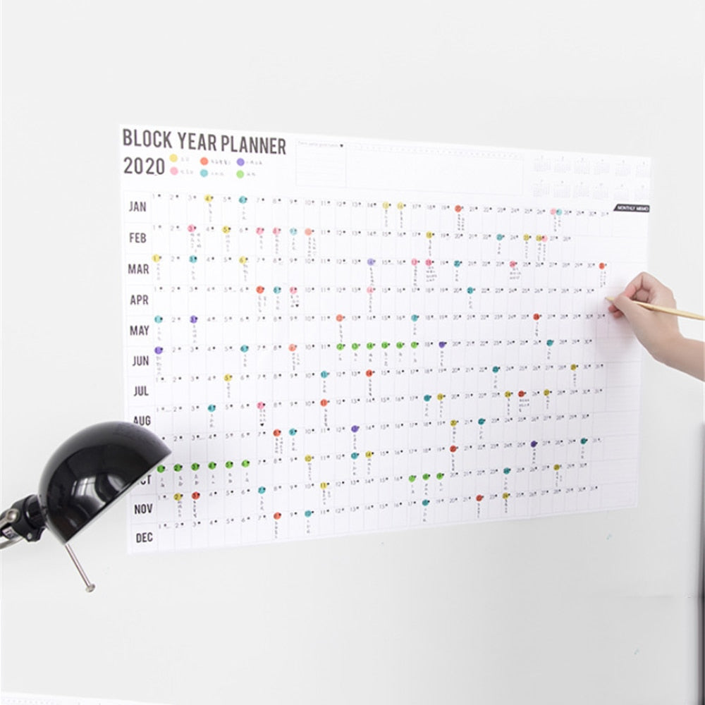 2020 Wall Year Planner with Color Sticker Dots by HitMyNeed