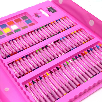 208-Piece Kids Drawing & Art Set in Wooden Case by HitMyNeed
