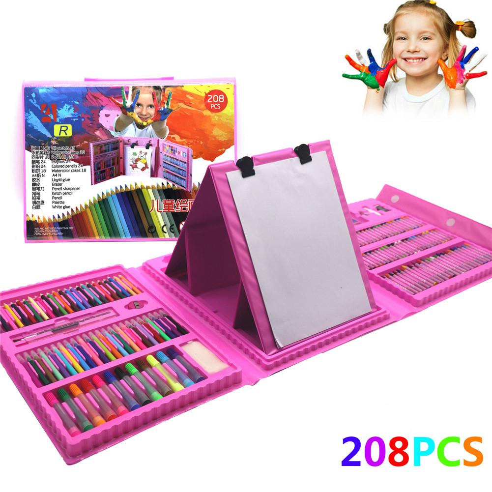 208-Piece Kids Drawing & Art Set in Wooden Case by HitMyNeed