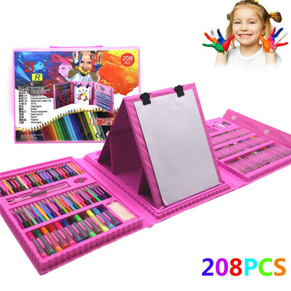 208-Piece Kids Drawing & Art Set in Wooden Case by HitMyNeed
