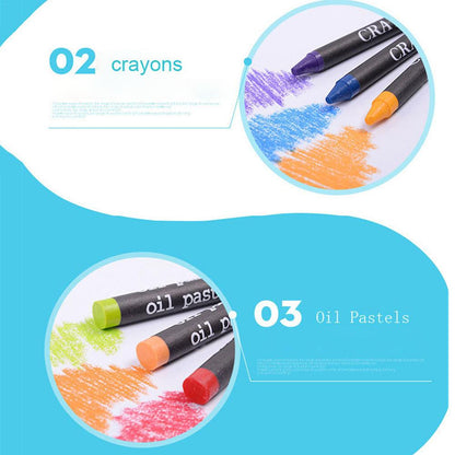 208-Piece Kids Drawing & Art Set in Wooden Case by HitMyNeed