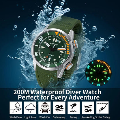 20Bar Men's Diver Watch Miyota 8215 Sapphire by HitMyNeed