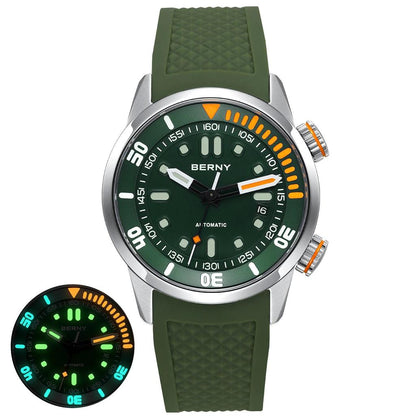 20Bar Men's Diver Watch Miyota 8215 Sapphire am339m-grn by HitMyNeed