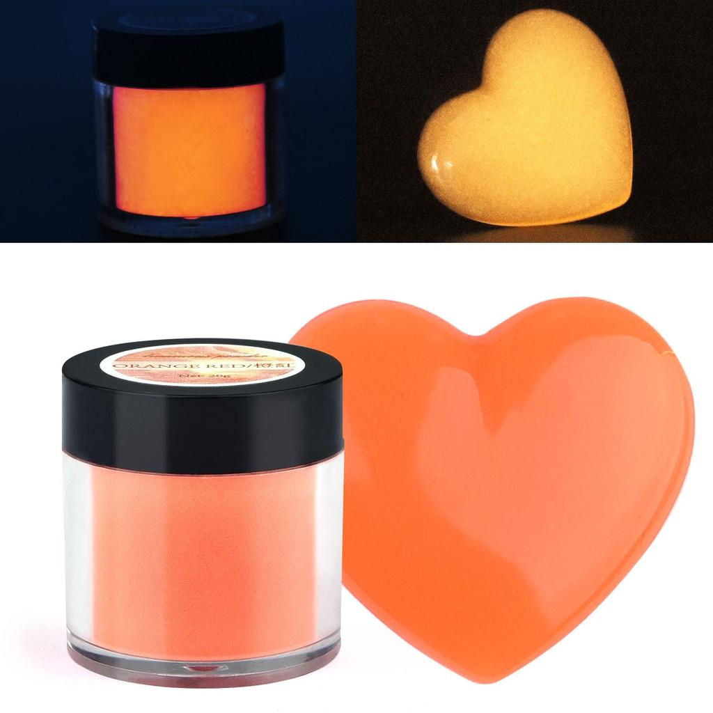 20g Luminous Glow Powder for Resin and Nail Art orange-red by HitMyNeed