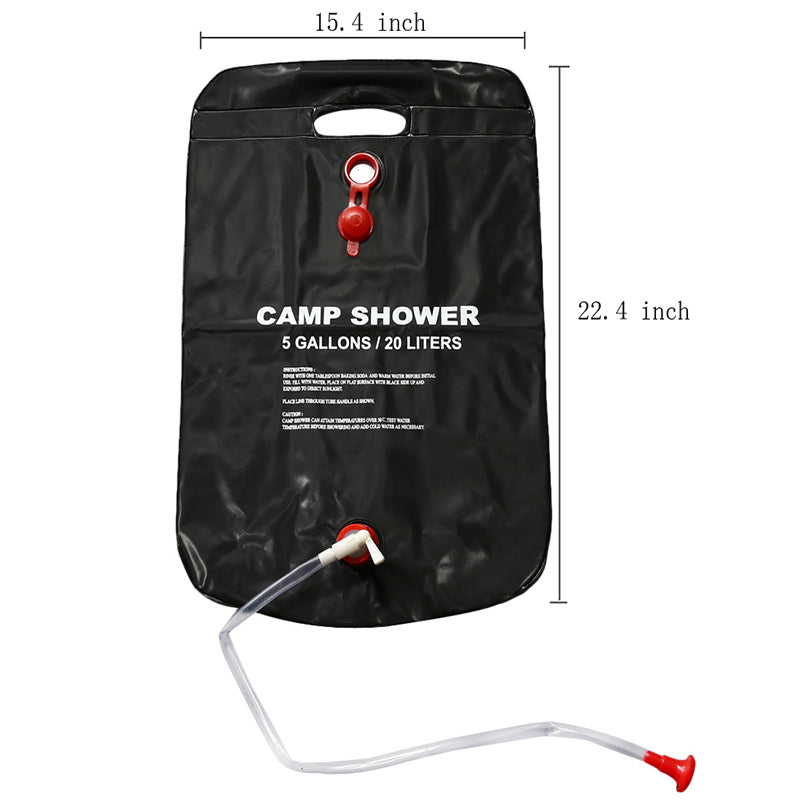 20L Outdoor Camping Shower Bag with Hose by HitMyNeed