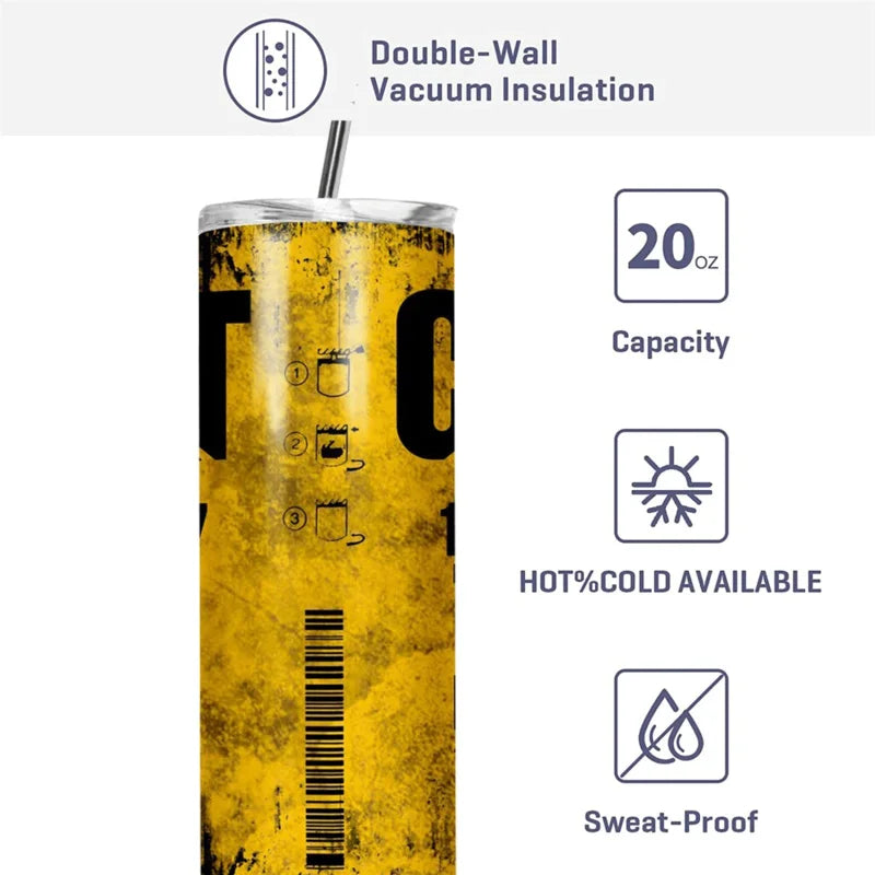 20oz Engine Oil Filter Insulated Travel Cup with Straw by HitMyNeed