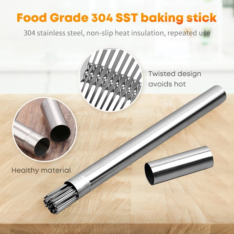 20pc Stainless Steel BBQ Skewer Sticks with Tube by HitMyNeed