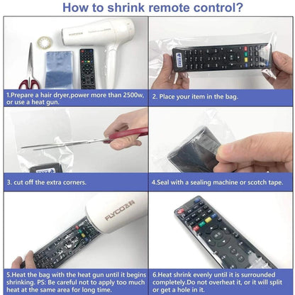 20pcs Clear Heat Shrink Remote Control Protective Bags by HitMyNeed
