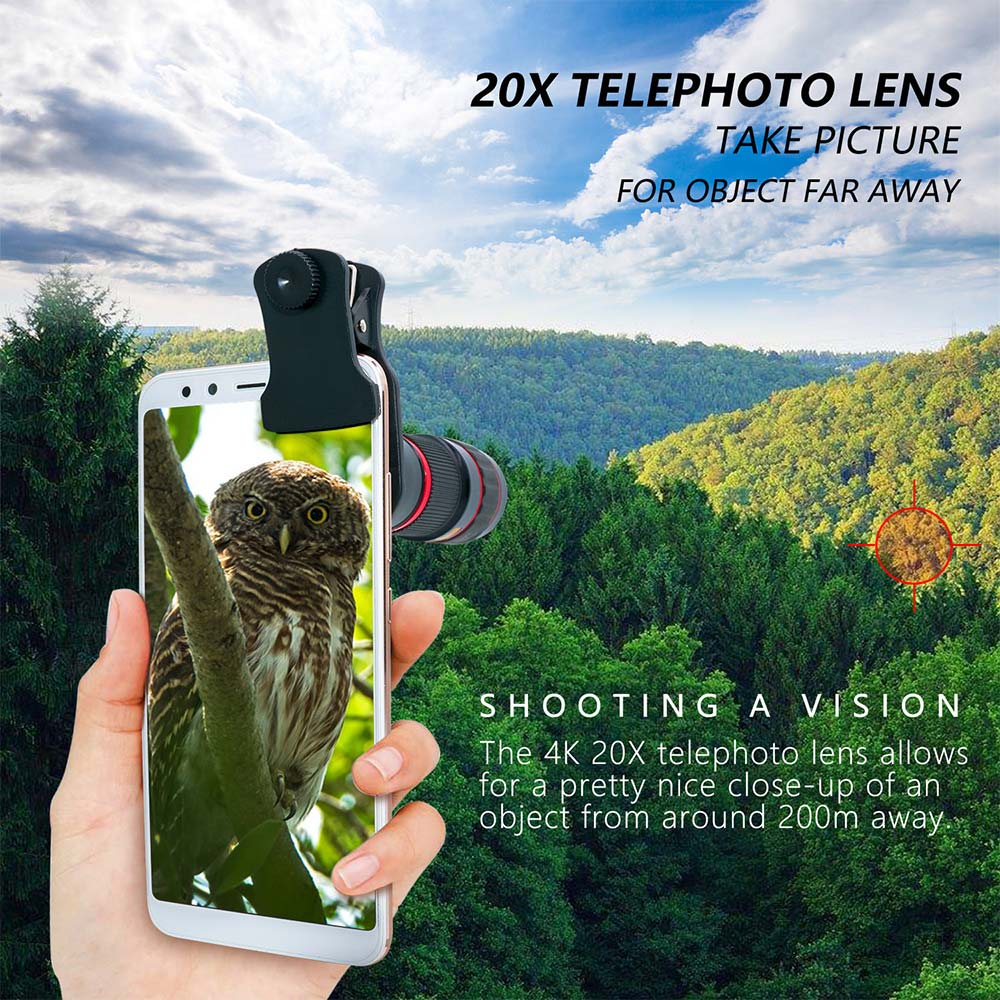 20x Mobile Zoom Lens for Smartphone Cameras by HitMyNeed