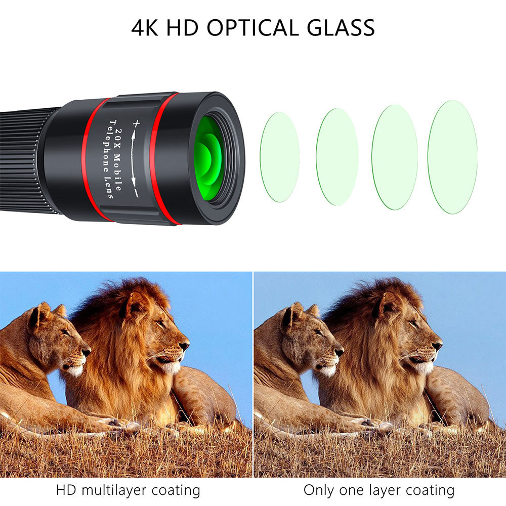 20x Mobile Zoom Lens for Smartphone Cameras by HitMyNeed
