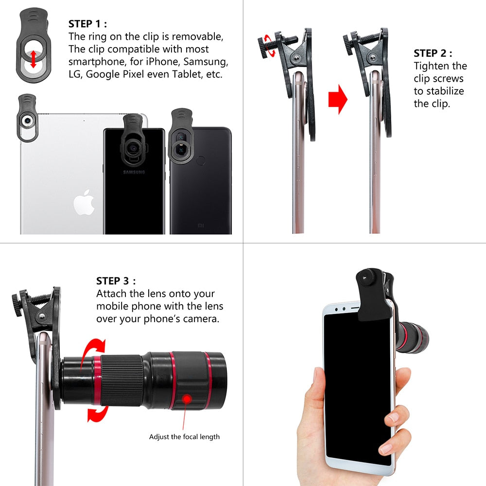 20x Mobile Zoom Lens for Smartphone Cameras by HitMyNeed