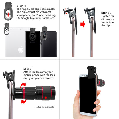 20x Mobile Zoom Lens for Smartphone Cameras by HitMyNeed