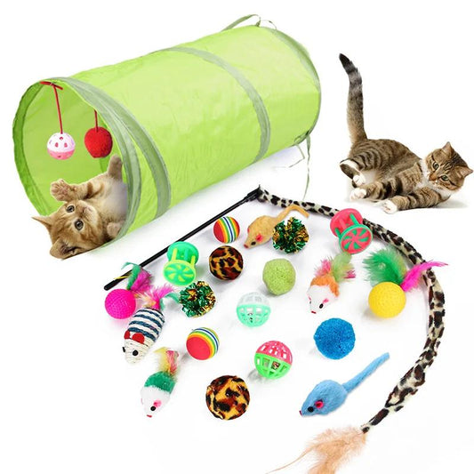 21-Pack Kitten Toy Variety Set with Wands & Balls by HitMyNeed