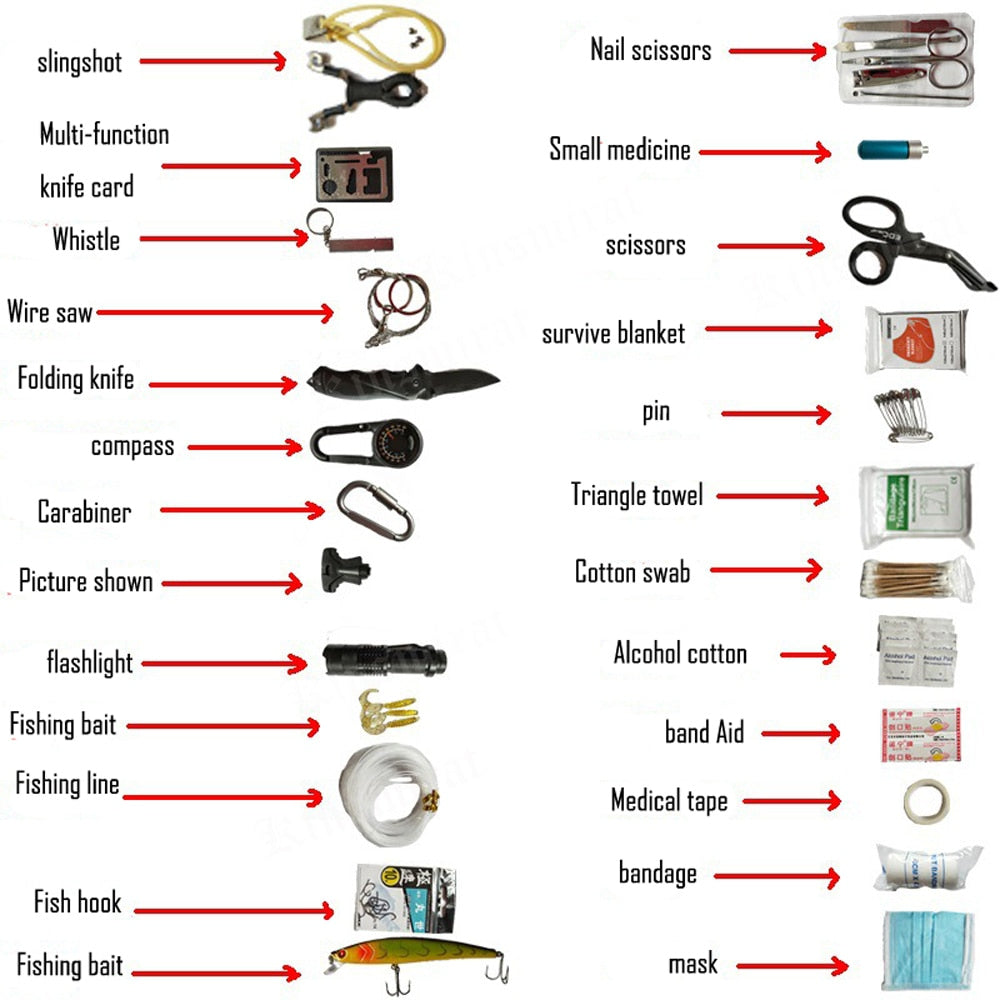 21-Piece Survival Bag Emergency Kit by HitMyNeed