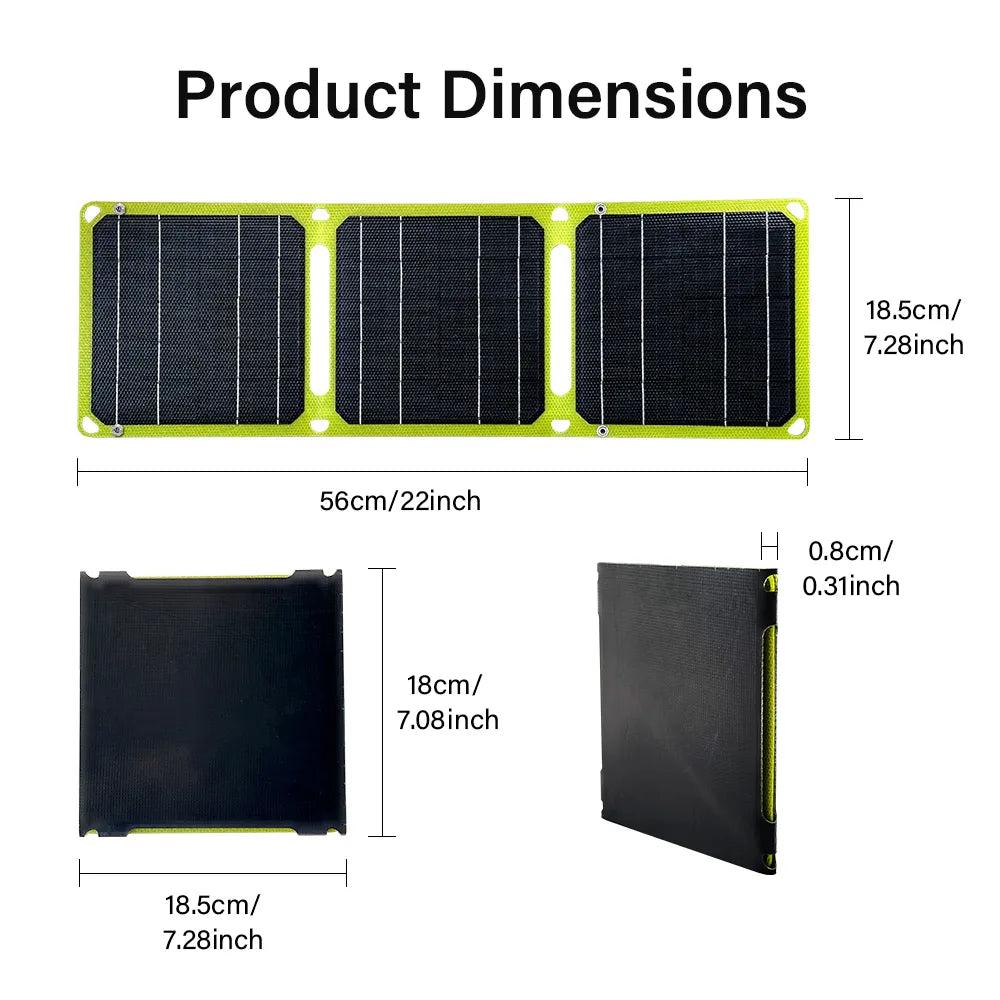 21W Foldable Solar Panel Charger with USB A & C by HitMyNeed