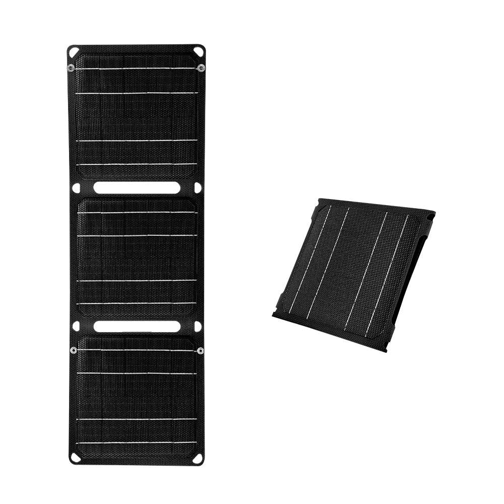 21W Foldable Solar Panel Charger with USB A & C black by HitMyNeed