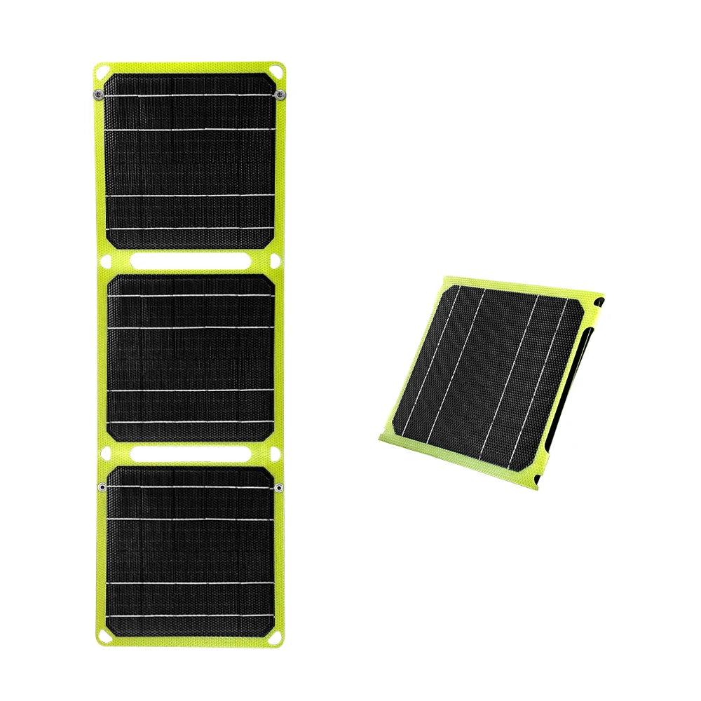 21W Foldable Solar Panel Charger with USB A & C yellow by HitMyNeed