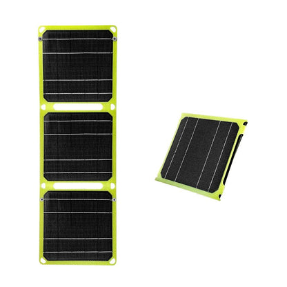 21W Foldable Solar Panel Charger with USB A & C yellow by HitMyNeed