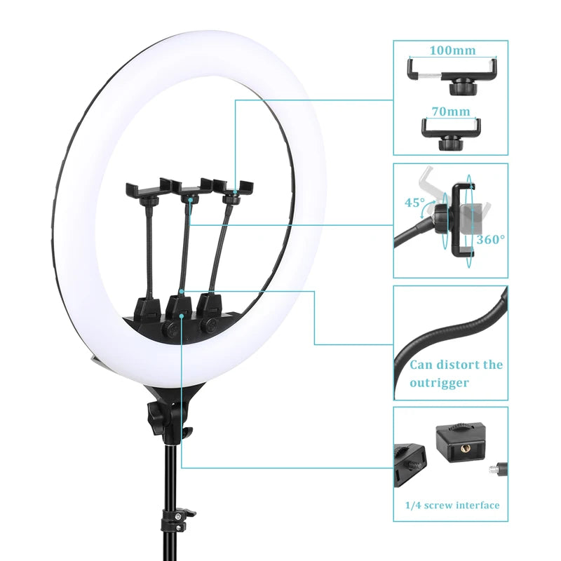 22" LED Ring Light 3200-6500K with Stand & Remote by HitMyNeed