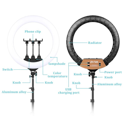 22" LED Ring Light 3200-6500K with Stand & Remote by HitMyNeed