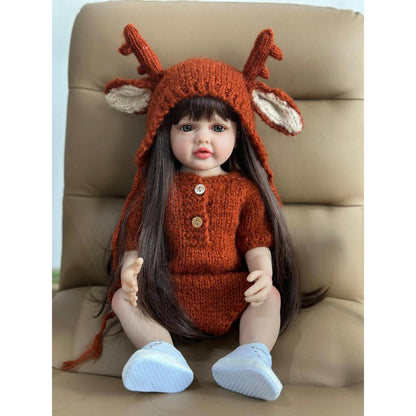 22" Realistic Reborn Baby Girl Doll - Full Silicone black by HitMyNeed