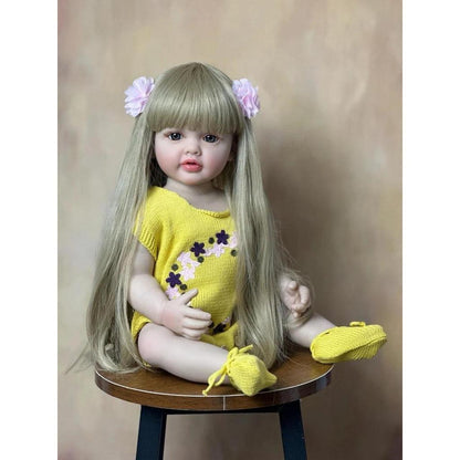 22" Realistic Reborn Baby Girl Doll - Full Silicone brown by HitMyNeed