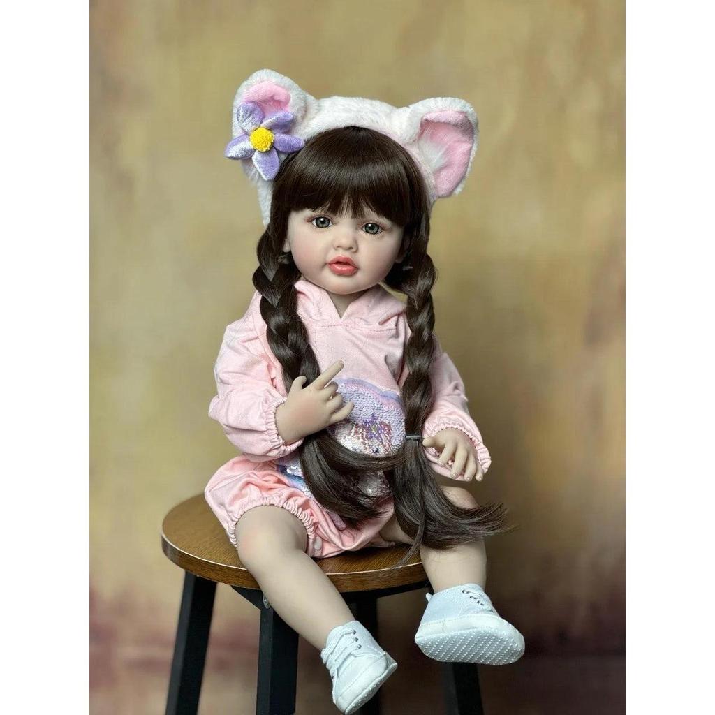 22" Realistic Reborn Baby Girl Doll - Full Silicone gray by HitMyNeed