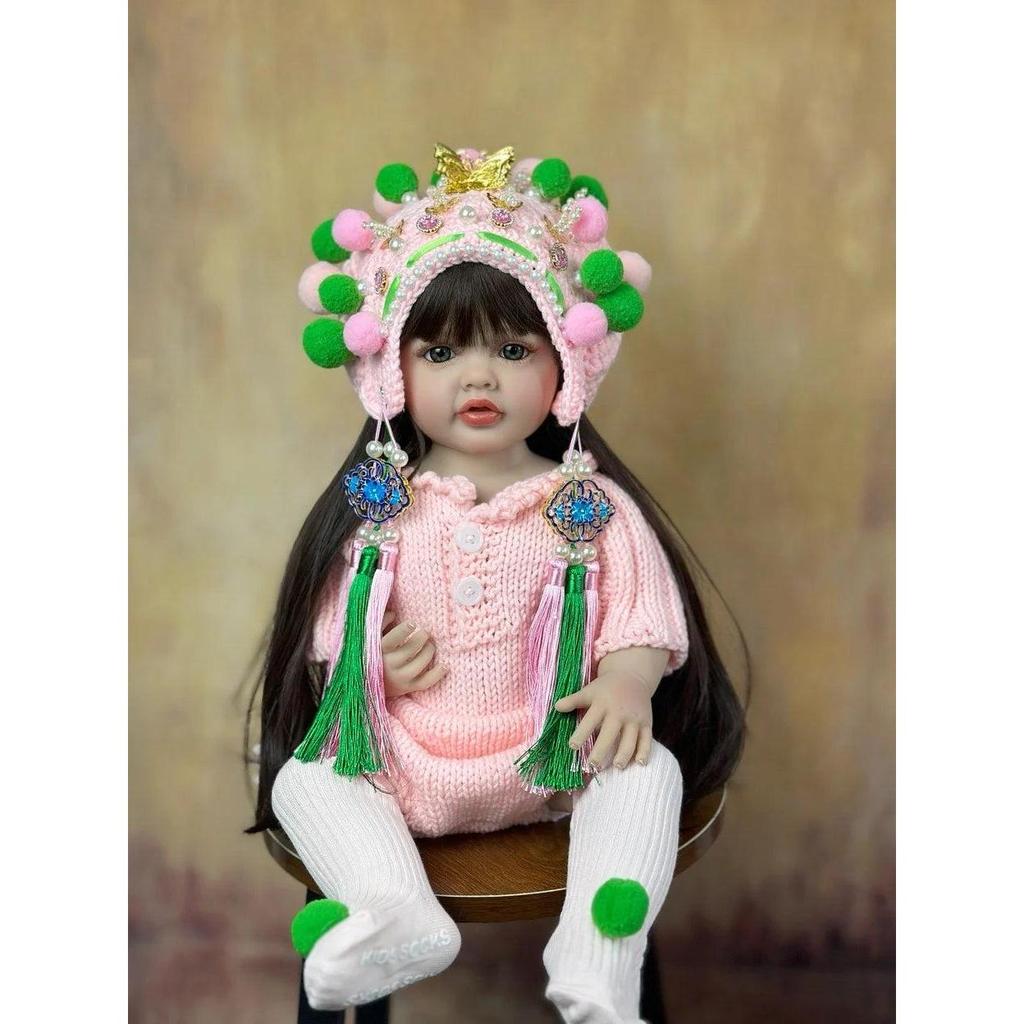 22" Realistic Reborn Baby Girl Doll - Full Silicone green by HitMyNeed