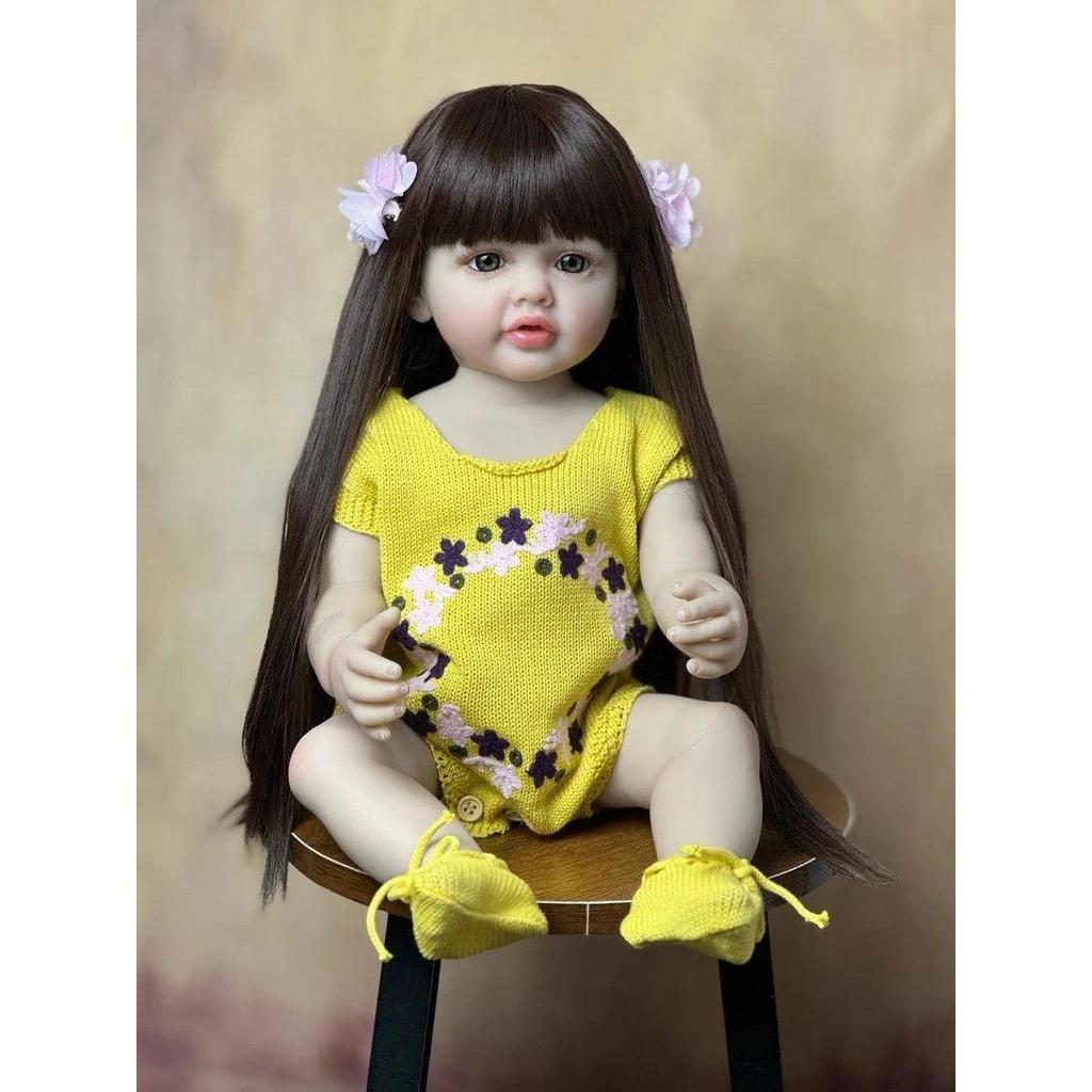 22" Realistic Reborn Baby Girl Doll - Full Silicone silver by HitMyNeed