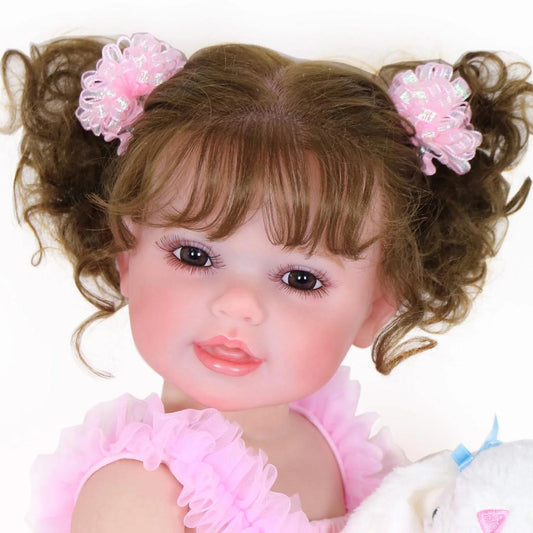 22" Reborn Toddler Girl Doll with 3D Skin & Hair by HitMyNeed