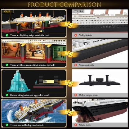 2288PCS Titanic Cruise Ship Building Set with Lights by HitMyNeed