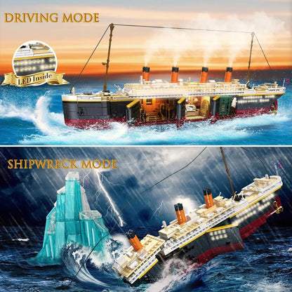 2288PCS Titanic Cruise Ship Building Set with Lights by HitMyNeed
