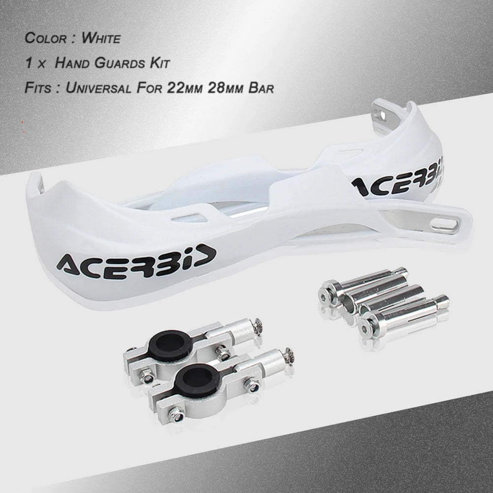 22mm 28mm Motorcycle Hand Guards for Dirt Bikes 22-28mm-white by HitMyNeed