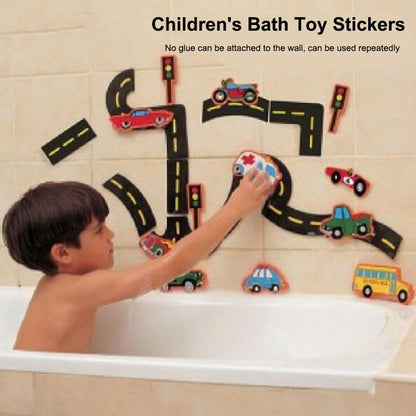 23-Piece Kids Bath Wall City Traffic Puzzle Set by HitMyNeed