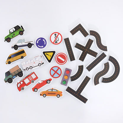 23-Piece Kids Bath Wall City Traffic Puzzle Set by HitMyNeed