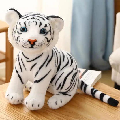 23cm Baby Tiger Plush Toy Pillow for Kids white by HitMyNeed