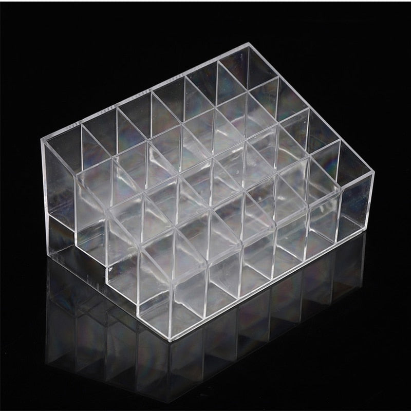 24-Grid Acrylic Lipstick and Nail Polish Organizer by HitMyNeed