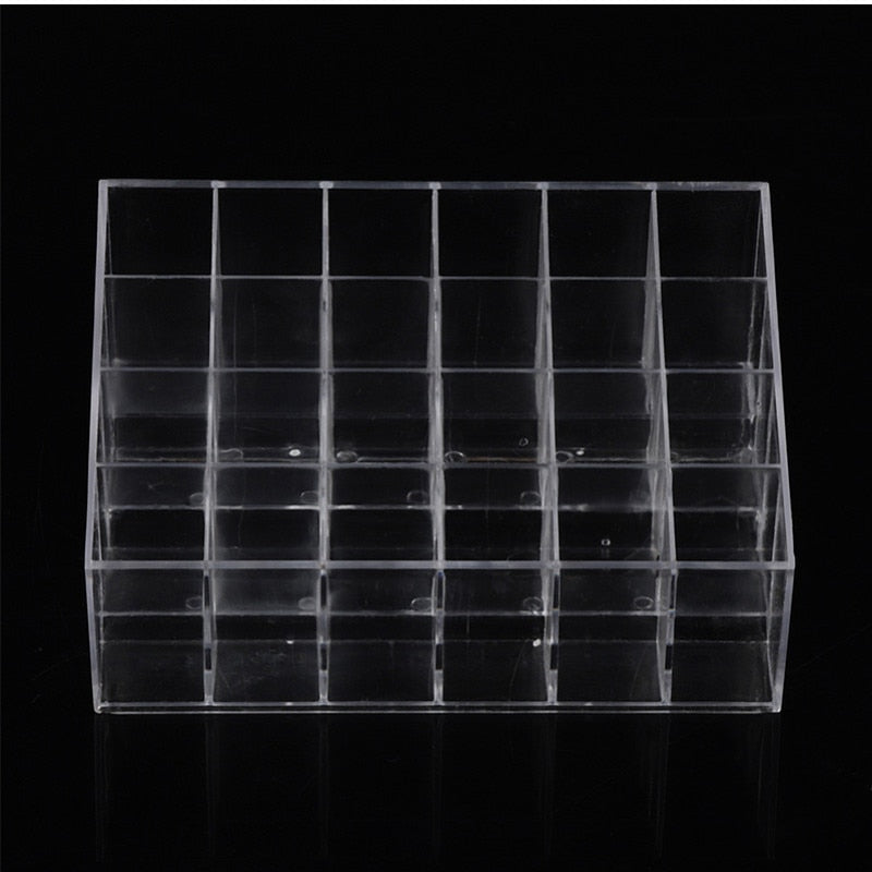 24-Grid Acrylic Lipstick and Nail Polish Organizer by HitMyNeed