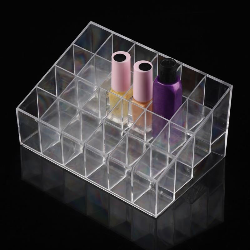 24-Grid Acrylic Lipstick and Nail Polish Organizer by HitMyNeed