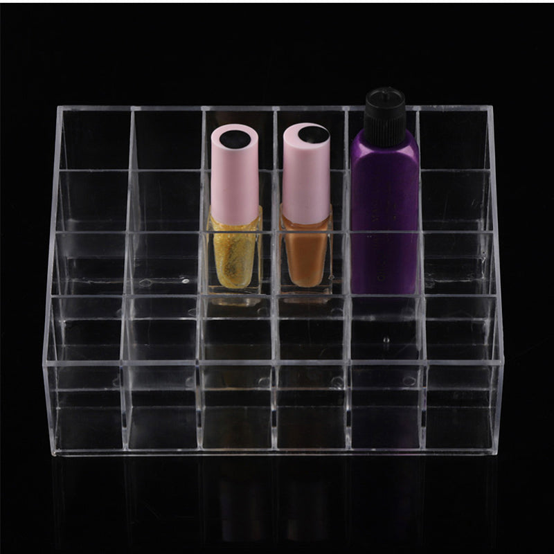 24-Grid Acrylic Lipstick and Nail Polish Organizer by HitMyNeed